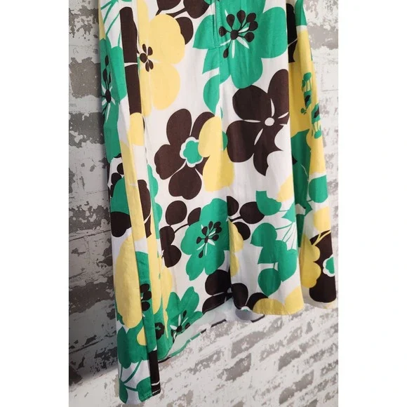 B. Smart Dress 12 Floral Print Strapless A-Line Knee Length Green Yellow Brown‎ - Picture 3 of 14